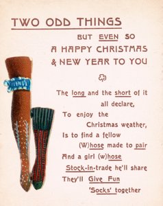 Bas et chaussette pour dames, carte de Noël