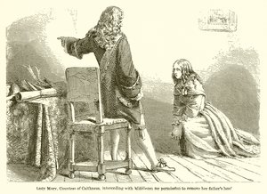 Lady Mary, Comtesse de Caithness, intercédant auprès de Middleton pour obtenir la permission de retirer la tête de son père - English School