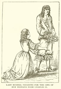 Lady Russell plaidant pour la Vie de son Mari auprès de Charles II - English School