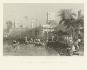 Lieu de débarquement dans un petit port à Rhodes, 1837 - English School