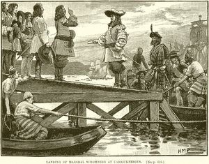 Débarquement du maréchal Schomberg à Carrickfergus - English School