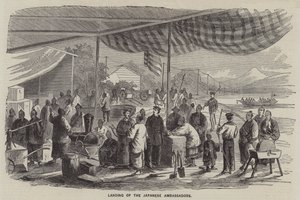 Débarquement des ambassadeurs japonais (gravure) - English School