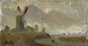 Paysage avec moulin à vent - English School