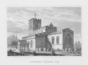 Église de Lathbury, sud-est (gravure) - English School