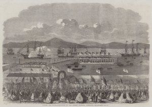Pose de la Première Pierre du Port Albert, Greenock (gravure)