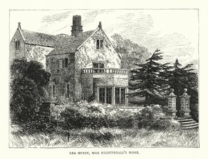 Lea Hurst, maison de Miss Nightingale (gravure) - English School