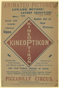 Prospectus publicitaire pour le Kineoptikon, Piccadilly Circus