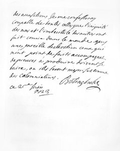 Lettre envoyée par Lord Bolingbroke à l