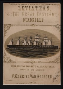 Leviathan, le Great Eastern, couverture de musique de feuille victorienne - English School