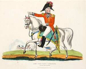 Lieutenant-général Lord Linedock, publié par Richard Evans, gravé par Romney, illustration de An Historical Account of the Battle of Waterloo par William Mudford, 1816
