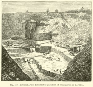 Carrières de calcaire lithographique de Solnhofen en Bavière
