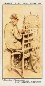 Personnages de Londres : Le rémouleur (lithographie couleur) - English School