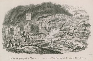 Londres quittant la ville, ou la marche des briques et du mortier