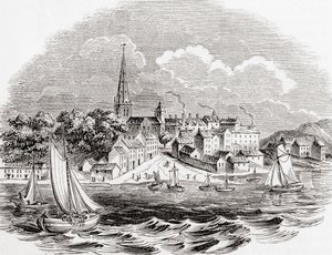 Londonderry, Irlande du Nord, tirée de Old England: A Pictorial Museum, pub. 1847 - English School