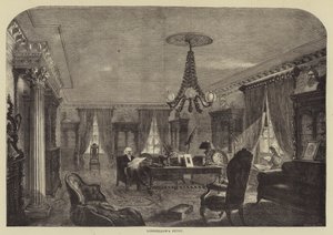 Le bureau de Longfellow (gravure) - English School