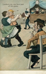 Les spectateurs voient la meilleure partie du jeu (lithographie couleur)