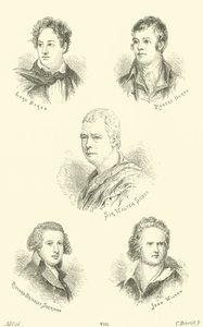 Lord Byron, Robert Burns, Sir Walter Scott, Richard Brinsley Sheridan, John Wilson - English School