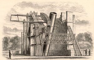 Le Grand Télescope Réflecteur de Lord Rosse, tiré de A Handbook of Descriptive Astronomy par George F. Chambers, publié à Oxford, 1890