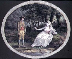 Amoureux dans un paysage boisé