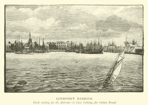 Port de Lowestoft. Yacht se dirigeant vers l
