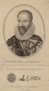 Ludovick Duc de Lenox; portrait et autographe