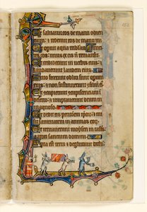 Procession funéraire de lapins, décoration marginale du Psautier de Macclesfield, Usage de Sarum, East Anglia, vers 1330 - English School