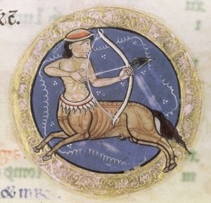 Sagittaire, tiré du Psautier Hunterian (détail)