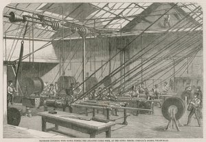 Machines recouvrant de gutta-percha le fil du câble atlantique - English School