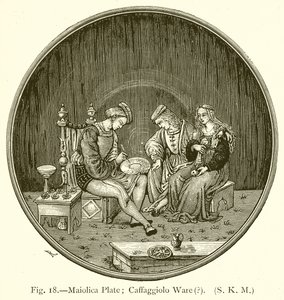 Assiette en maiolica; Céramique de Caffaggiolo - English School