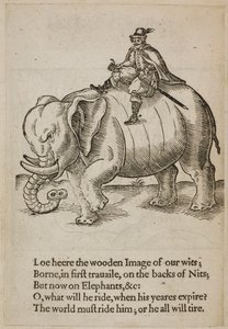 Homme chevauchant un éléphant, illustration de 