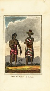 Homme, femme et bébé de Corée, Corée
