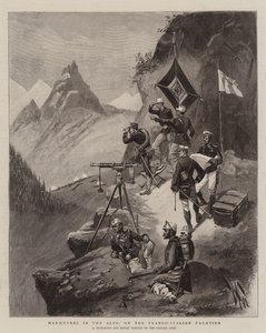 Manœuvres dans les Alpes, à la frontière franco-italienne (gravure)