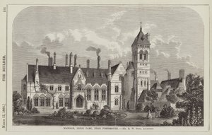 Manoir, Leigh Park, près de Portsmouth, M. R W Drew, Architecte (gravure)