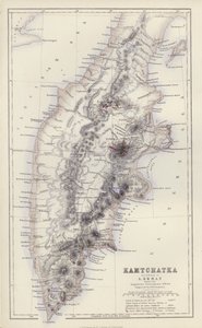 Carte : Kamtchatka, selon A Erman, dessinée par Augustus Petermann - English School