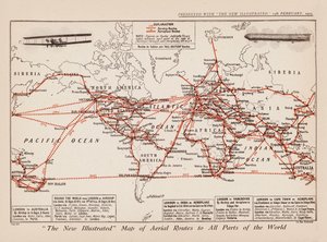 Carte des routes aériennes vers toutes les parties du monde - English School