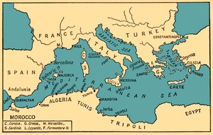 Carte de la piraterie ancienne et des corsaires barbaresques, de 