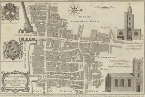 Carte des quartiers de Billingsgate et Bridge, Londres