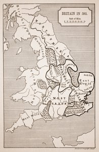 Carte de la Grande-Bretagne en 593, imprimée par Stanfords Geographical Establishment