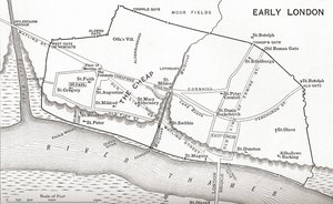 Carte de Londres au XIe siècle, de 