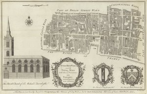Carte des quartiers de Queenhithe et Vintry, Londres