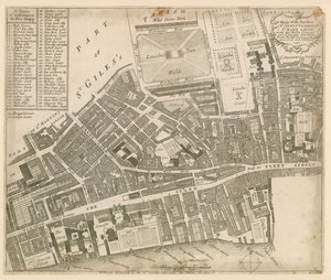 Carte de St Clements Danes et St Mary Savoy, Londres, avec Rolls Liberty et Lincolns Inn