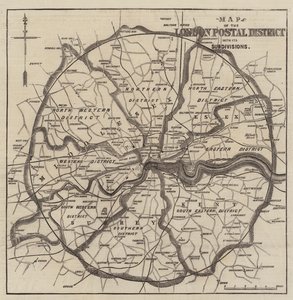 Carte des districts postaux de Londres - English School