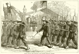 Défilé de la Garde Garibaldi devant le président Lincoln - English School