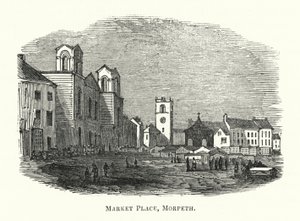 Place du marché, Morpeth (gravure)