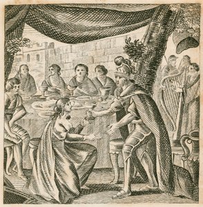 Mariage de Vortigern et Rowena, Ve siècle (gravure) - English School