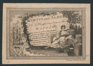 Martin et Alder, 8 Little Hermitage Street, Wapping, fournisseur de bière, carte de visite