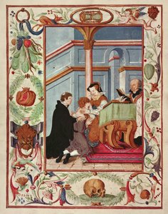 Marie Tudor touche un garçon scrofuleux - English School