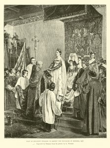 Marie de Bourgogne jurant de respecter les privilèges de Bruxelles, 1477 - English School