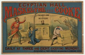 Maskelyne & Cooke au Egyptian Hall vers 1880 (lithographie en couleur) - English School