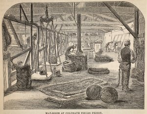Salle de matelas à la prison de Coldbath Fields, illustration de The Criminal Prisons of London and Scenes from Prison Life par Henry Mayhew et John Binny, pub. 1862